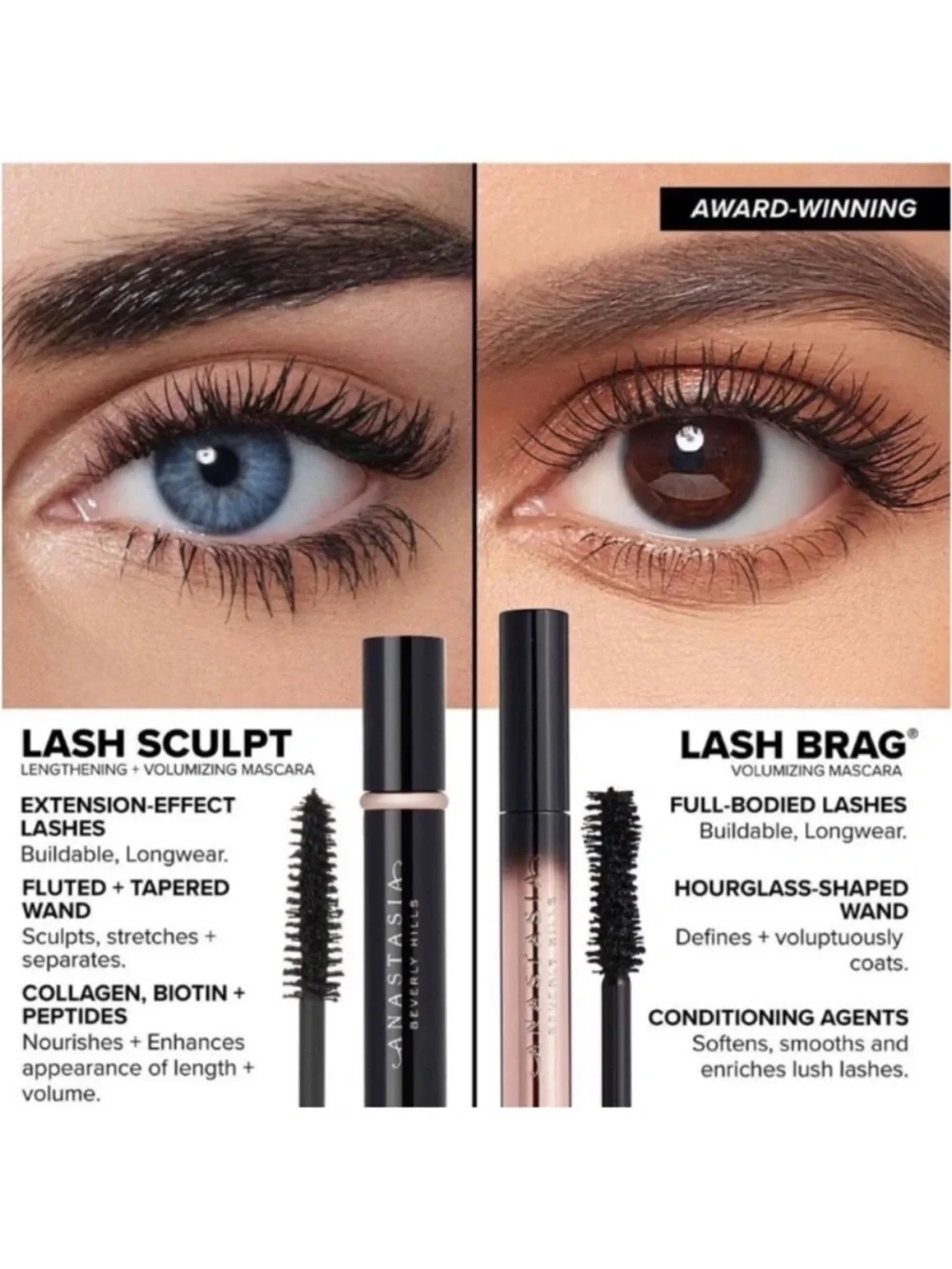 Anastasia Beverly Hills Mini Lash Sculpt Mascara and Mini Lash Brag Mascara